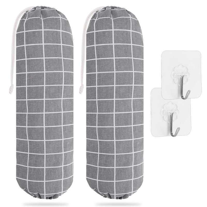 Swisselite 2Pcs Plastic Bag Holder  Reusable Plastic Bag Organizer Wall Mount  Large Grocery Bag Storage Dispenser  22X9 In - Image 1