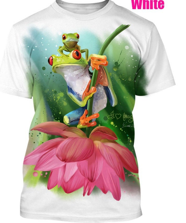 2021 summer new cool animal 3D digital personalized printing fashion trendy men's short-sleeved T-shirt in stock - Image 1