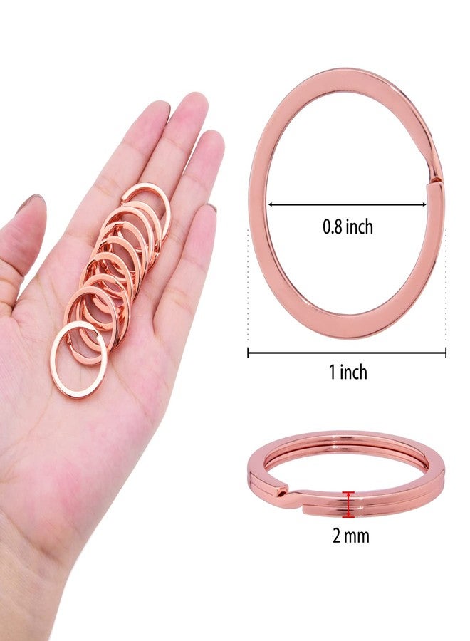 Hapeper 25 Pack 1 Inch Split Key Ring Flat Metal Keyring for Home Car Keys, Jewelry Making, Rose Gold - Image 3