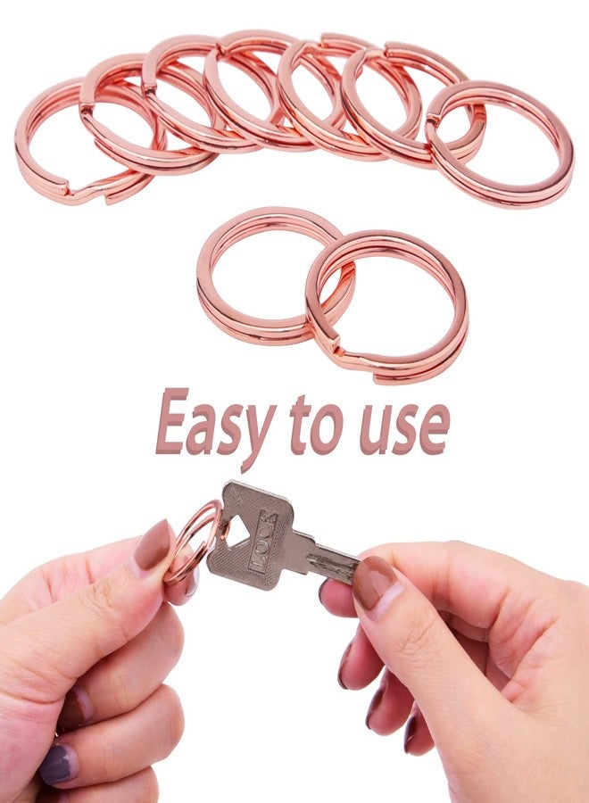 Hapeper 25 Pack 1 Inch Split Key Ring Flat Metal Keyring for Home Car Keys, Jewelry Making, Rose Gold - Image 4