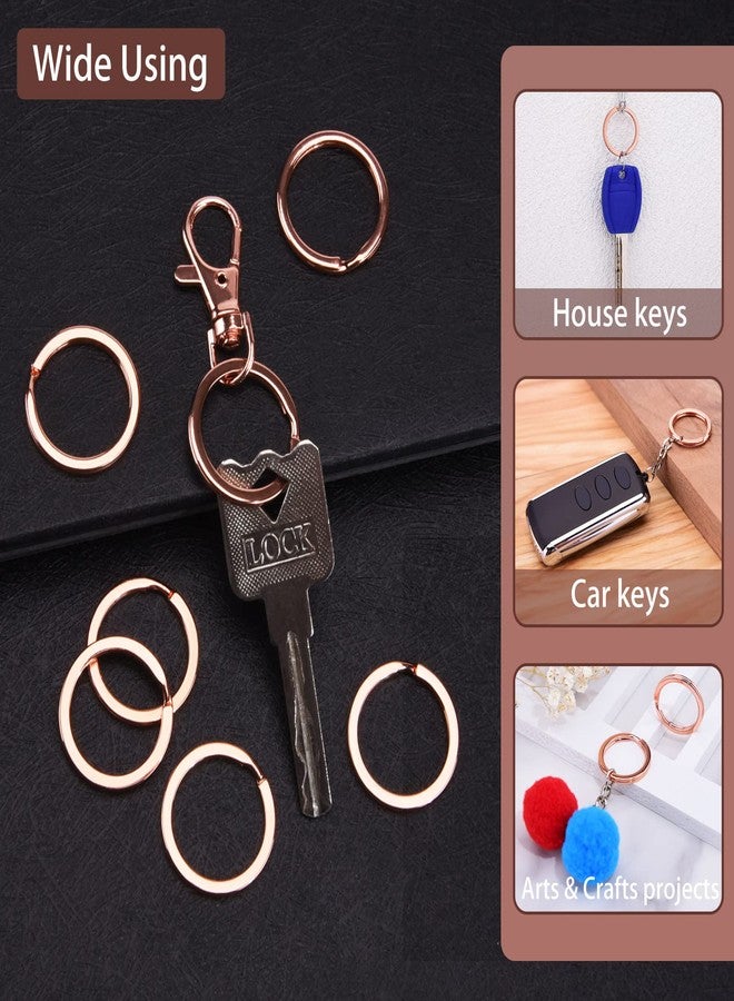 Hapeper 25 Pack 1 Inch Split Key Ring Flat Metal Keyring for Home Car Keys, Jewelry Making, Rose Gold - Image 5