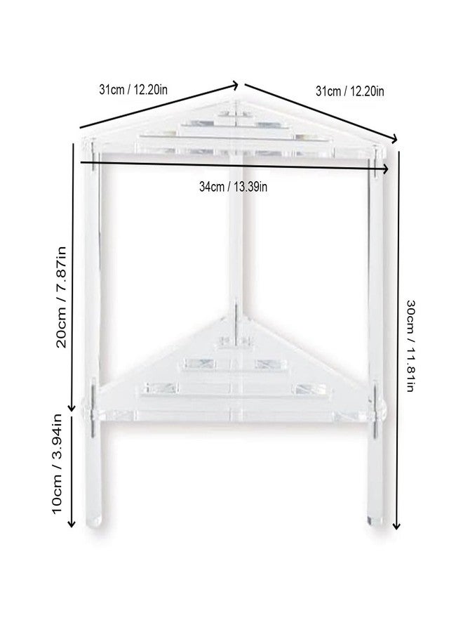 Gsycle Acrylic Corner Shelf, 2 Tier Floor Shower Caddy & Anti Slip Shower Stool Clear Corner Shower Organizer for Bathroom Plant Stand for Bedroom Kitchen 13.39 x 12.20 x 11.81 Inch - Image 5