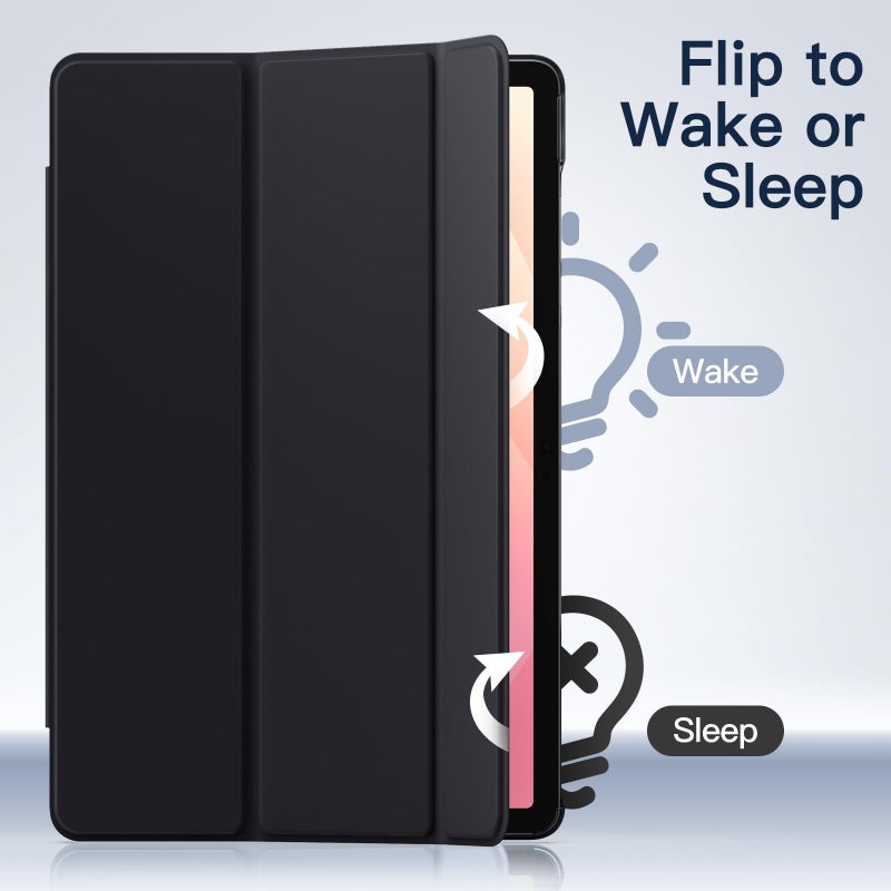 JETech Case for Samsung Galaxy Tab S11, Translucent Back Tri-Fold Stand Protective Tablet Cover, Support S Pen Pairing, Auto Wake/Sleep (Black) - Image 4