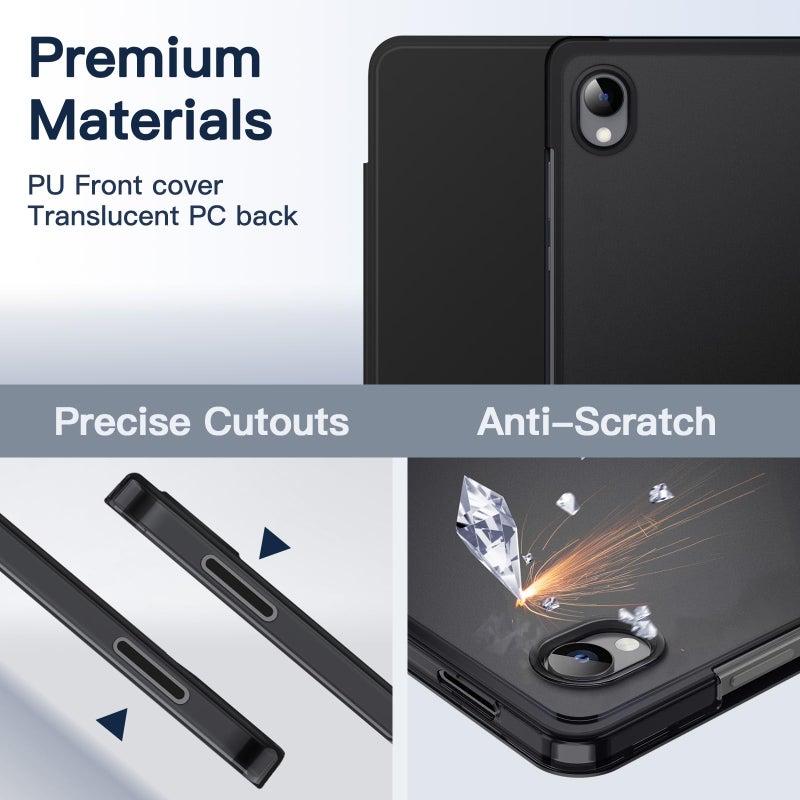 JETech Case for Samsung Galaxy Tab S11, Translucent Back Tri-Fold Stand Protective Tablet Cover, Support S Pen Pairing, Auto Wake/Sleep (Black) - Image 3