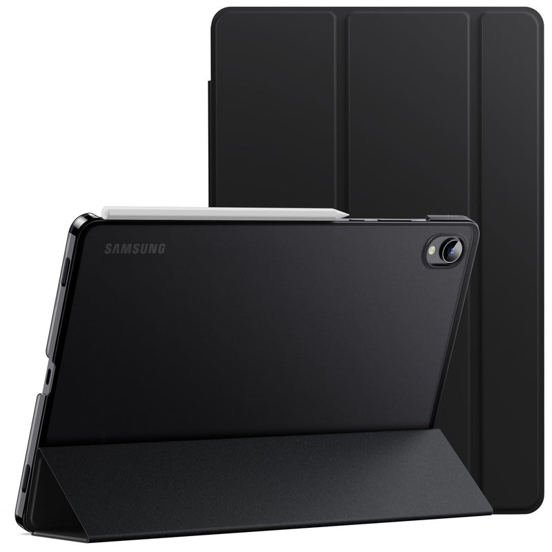 JETech Case for Samsung Galaxy Tab S11, Translucent Back Tri-Fold Stand Protective Tablet Cover, Support S Pen Pairing, Auto Wake/Sleep (Black) - Image 1