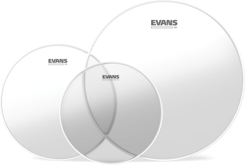 Evans G1 Rock Tom Pack - Clear Drum Heads (10", 12", 16") - Image 1