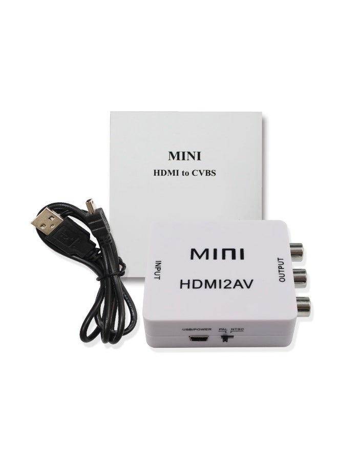 ميني مركب 1080P HDMI إلى RCA الصوت الفيديو AV CVBS محول دعم HD ل HD HDMI2AV محول مربع للتلفزيون PC VCR DVD PAL - Image 4