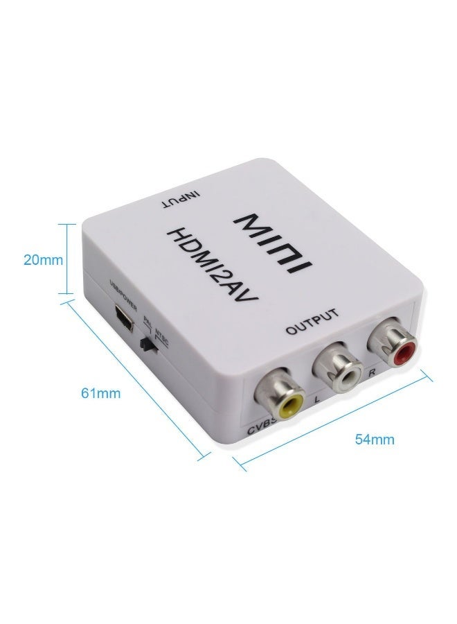 ميني مركب 1080P HDMI إلى RCA الصوت الفيديو AV CVBS محول دعم HD ل HD HDMI2AV محول مربع للتلفزيون PC VCR DVD PAL - Image 3