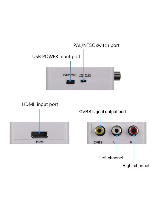 ميني مركب 1080P HDMI إلى RCA الصوت الفيديو AV CVBS محول دعم HD ل HD HDMI2AV محول مربع للتلفزيون PC VCR DVD PAL - Image 5