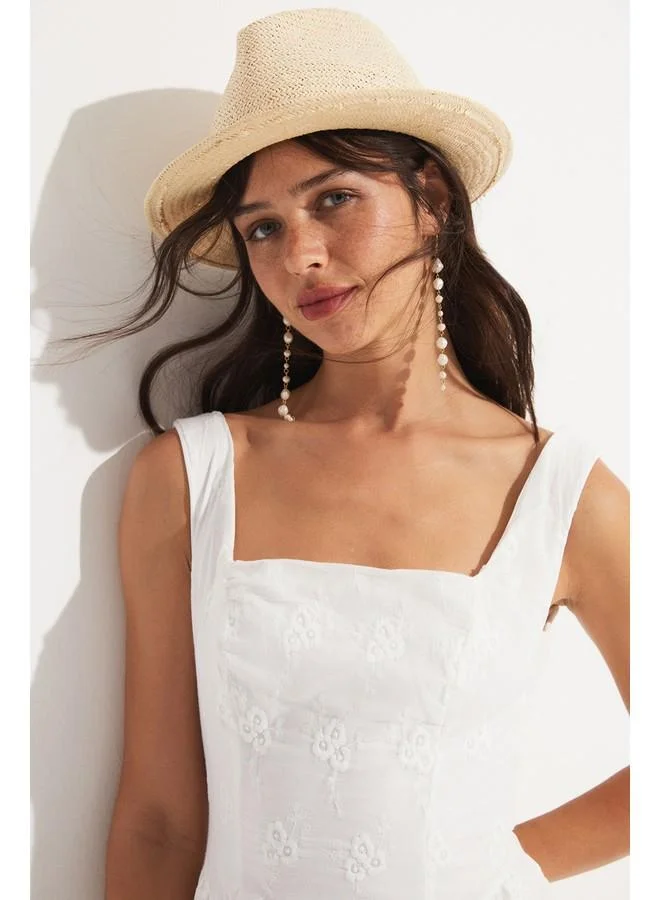 جون Floral Square Neck Dress