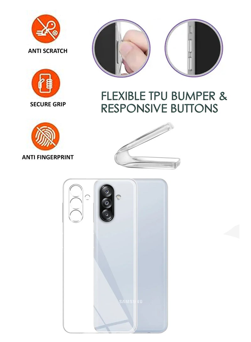 NAFCO For Samsung Galaxy A56 - Transparent Silicone Drop-Proof Clear Protective Phone Cover - Transparent - Image 2