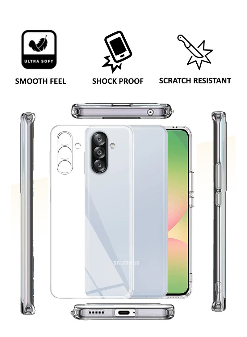 NAFCO For Samsung Galaxy A56 - Transparent Silicone Drop-Proof Clear Protective Phone Cover - Transparent - Image 3