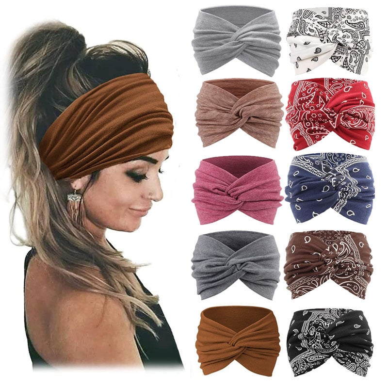 Generic Bohemian Elastic Sports Headband for Women suit #13# 