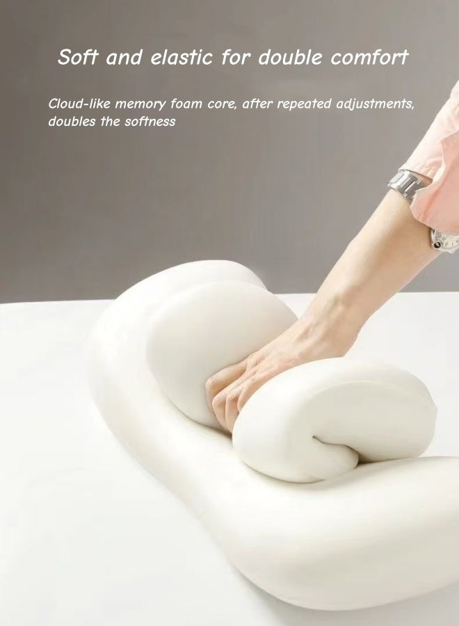 Lumbar And Neck Pillow Set,Lumbar Support Pillow For Office Chair,Ergonomic Lumbar Support Cushion,Back Support Pillow For Car, Chair Cushions,High-Density Memory Foam Back Pillow For Office/Car/Home,Removable Washable(Grey) - Image 3