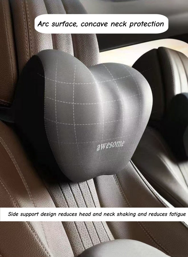 Lumbar And Neck Pillow Set,Lumbar Support Pillow For Office Chair,Ergonomic Lumbar Support Cushion,Back Support Pillow For Car, Chair Cushions,High-Density Memory Foam Back Pillow For Office/Car/Home,Removable Washable(Grey) - Image 4