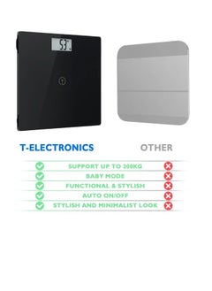 Titan Electronics T Electronics Smart Digital Bathroom Scale for Body Weight 500lbs - Weighing Scale Machine with New Baby Mode - Essential for Weight Balance - Black  - Image 3