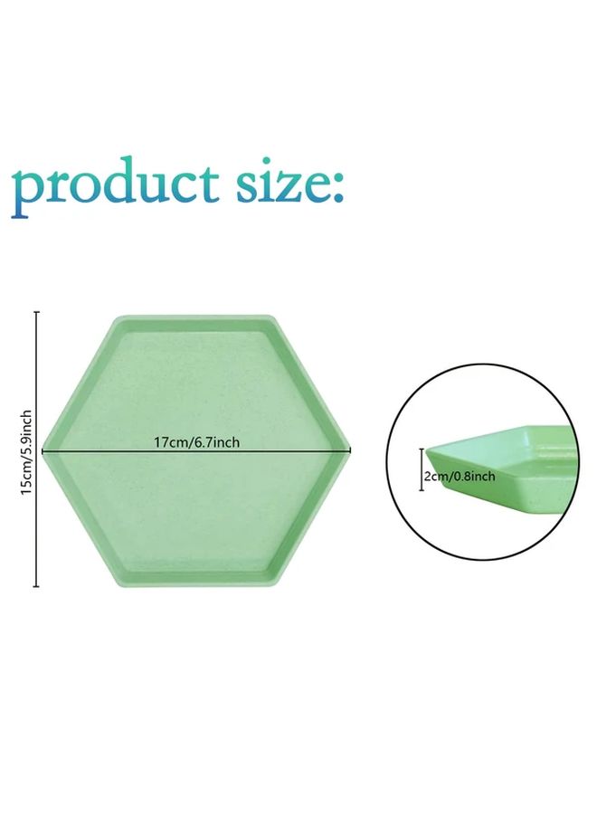 Blue Wheat Straw Hexagonal Plates 6.7 Inch Microwave Dishwasher Safe Set - Image 3