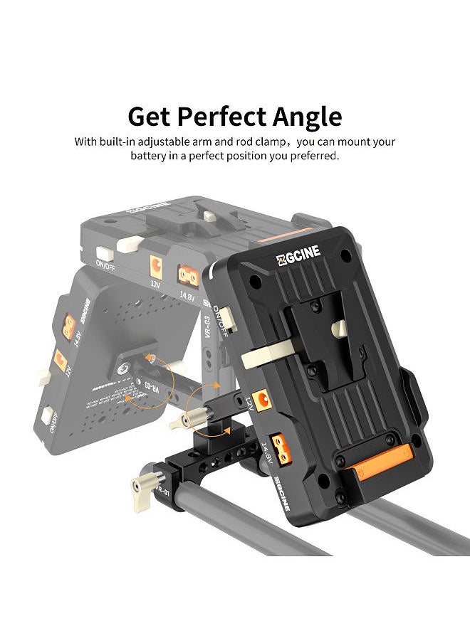 ZGCINE - ZGCINE VM-VP1 Kit 2 V Mount Battery Plate V Lock Battery Adapter Plate Support Type-C PD Fast Charging / USB-A/ 14.8V D-TAP/ 12V DC/ 8.4V DC Multiple Outputs - Image 1