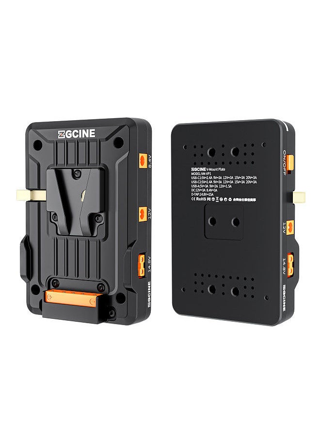 ZGCINE - ZGCINE VM-VP1 Kit 2 V Mount Battery Plate V Lock Battery Adapter Plate Support Type-C PD Fast Charging / USB-A/ 14.8V D-TAP/ 12V DC/ 8.4V DC Multiple Outputs - Image 1