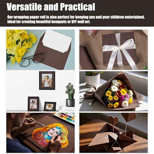 Koogel لفة ورق كوغيل البني 15 × 45038 لفة ورق كرافت لتغليف الهدايا ومستلزمات الحرف وتغطية الزهور وعبوات الملصقات - Image 5