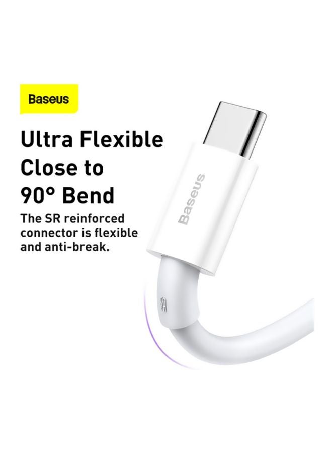 بيسوس كابل USB-C بقدرة 66 وات من سلسلة سوبيريور، كابل نقل بيانات من USB A إلى Type C متوافق مع سامسونج جالاكسي ونينتيندو سويتش وهواوي ميت بوك إكس برو، وآي باد ميني 6 إلخ. بطول مترين أبيض - Image 4