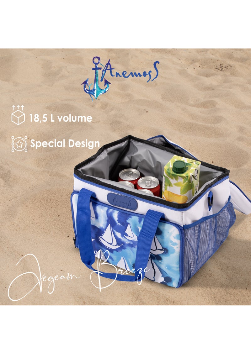 Anemoss Insulated Lunch Bag, 18.5L Large Capacity, Sail Design Food Storage Thermal Bag, Waterproof and Leakproof Insulated Lunch Bag for Men and Women, Cooler Bags for Picnic Hiking Beach, Multicolor - Image 5