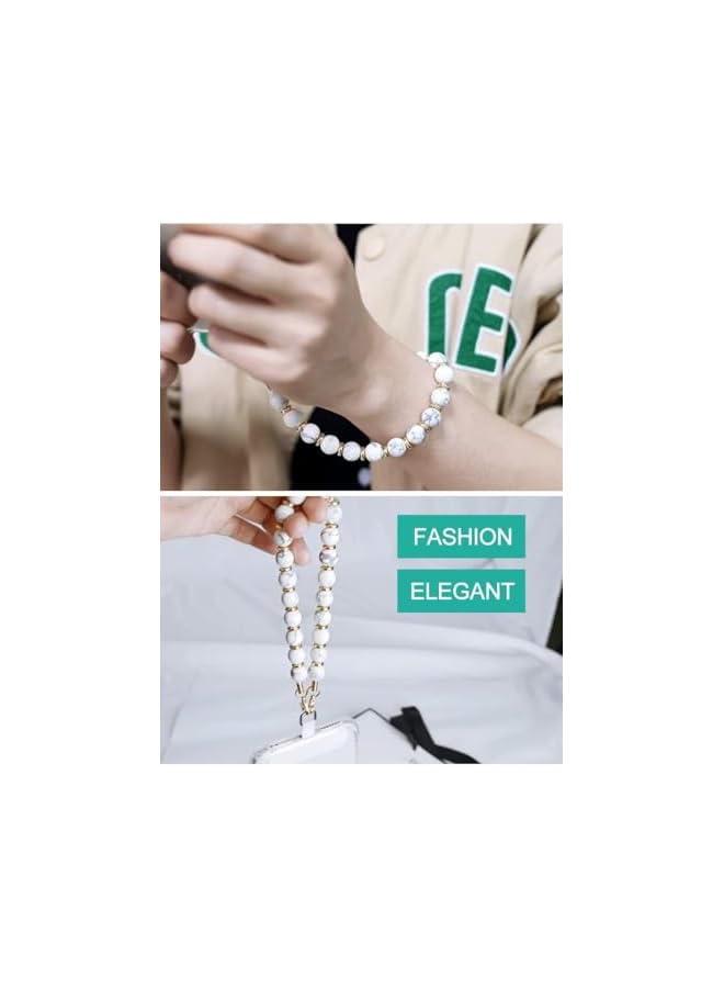 Green Tiger Stylish Marble Beaded Phone Wrist Strap, Hands-Free Lanyard with Charm for Women and Girls, Perfect Cellphone Accessory - Image 4