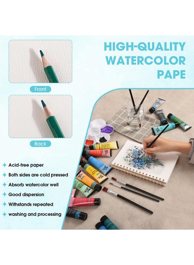 HONIBRA Watercolor Paper Pad 5.5" x 8.5", 30 Sheets 140lb/300g Cold Press Small Watercolor Sketchbook, Spiral Bound Watercolor Journal for Adults & Kids Exercises or Mixed Media Drawing and Markers - Image 4