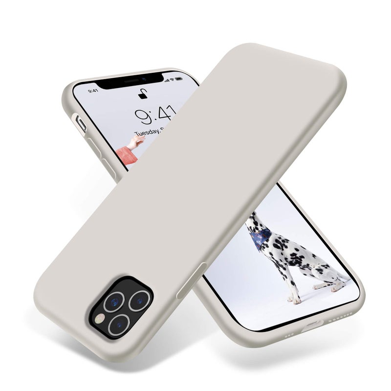 OTOFLY iPhone 11 Pro CaseUltra Slim Fit iPhone Case Liquid Silicone Gel Cover with Full Body Protection AntiScratch Shockproof Case Compatible with iPhone 11 Pro White Stone