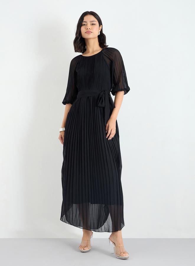 ستايلي فستان طويل بأكمام بالون - Image 3