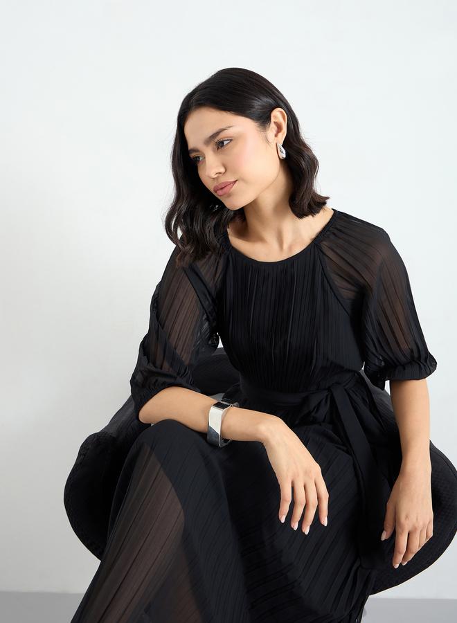 ستايلي فستان طويل بأكمام بالون - Image 1