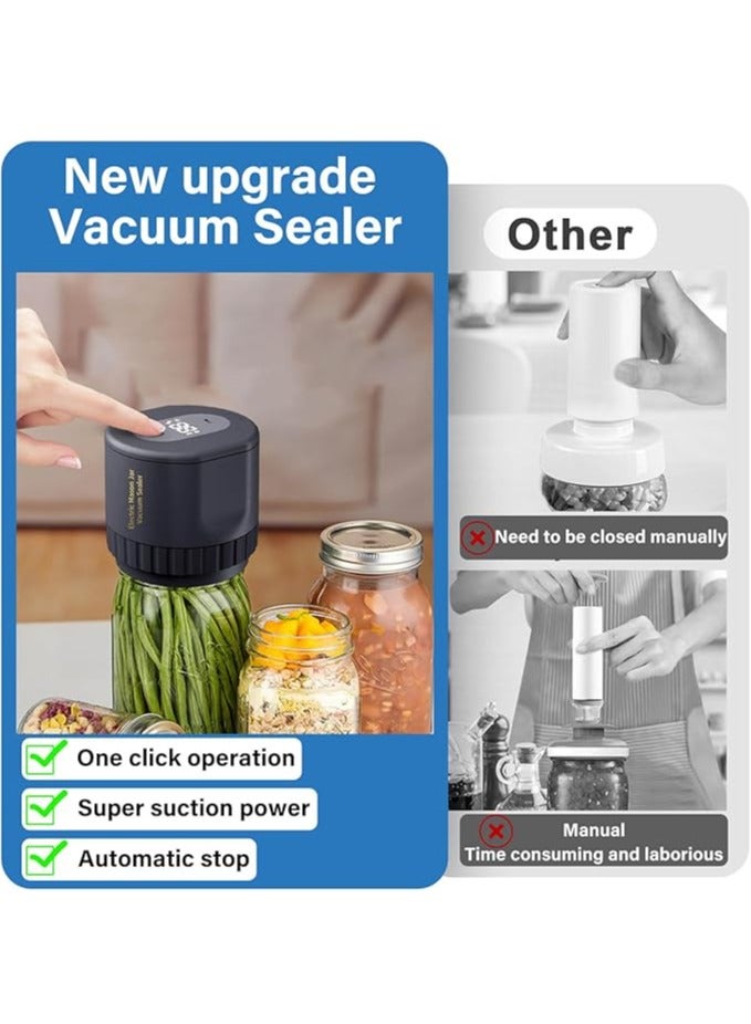general Electric Mason Jar Vacuum Sealing Kit, Mason Jar Vacuum Sealer for Wide and Regular Mouths, Vacuum Sealer for Food Storage with 10 Caps, Bottle Opener - Image 2