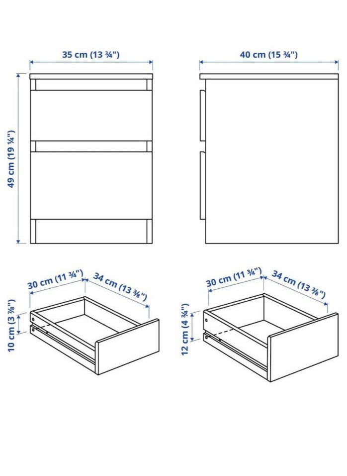 Generic Coltrop Bedside Table with 2 Drawers White  - Image 3