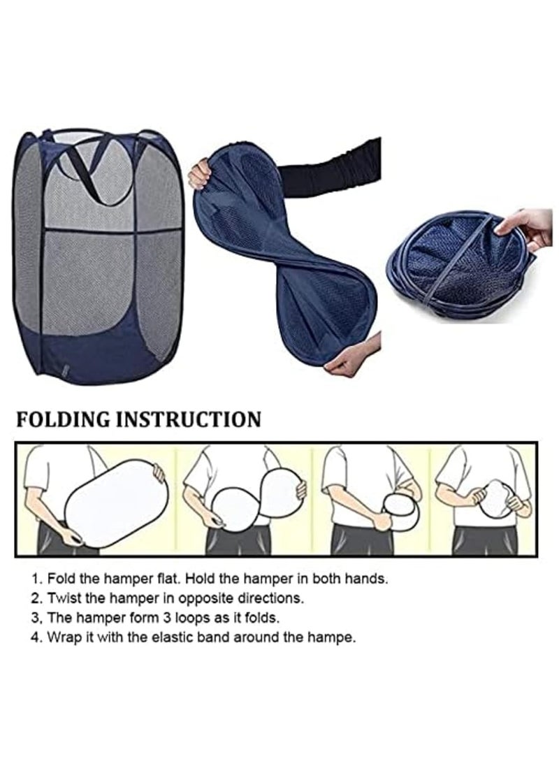 Raxoom - Collapsible Laundry Hamper with High Carbon Steel Frame – Foldable Pop-Up Laundry Basket,| Heavy-Duty Space-Saving Laundry Bag for Home, College Dorm, Travel Storage - Image 1