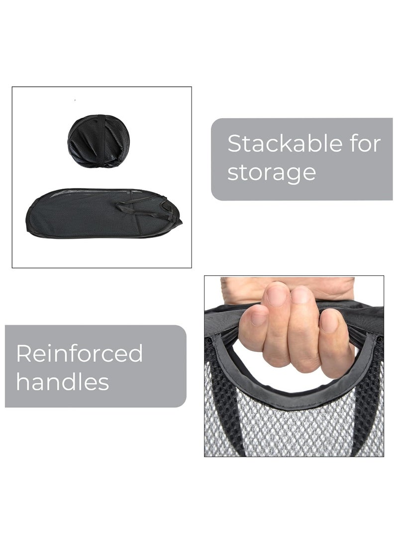Raxoom Collapsible Laundry Hamper with High Carbon Steel Frame – Foldable Pop-Up Laundry Basket,| Heavy-Duty Space-Saving Laundry Bag for Home, College Dorm, 50L Storage(Black) - Image 3