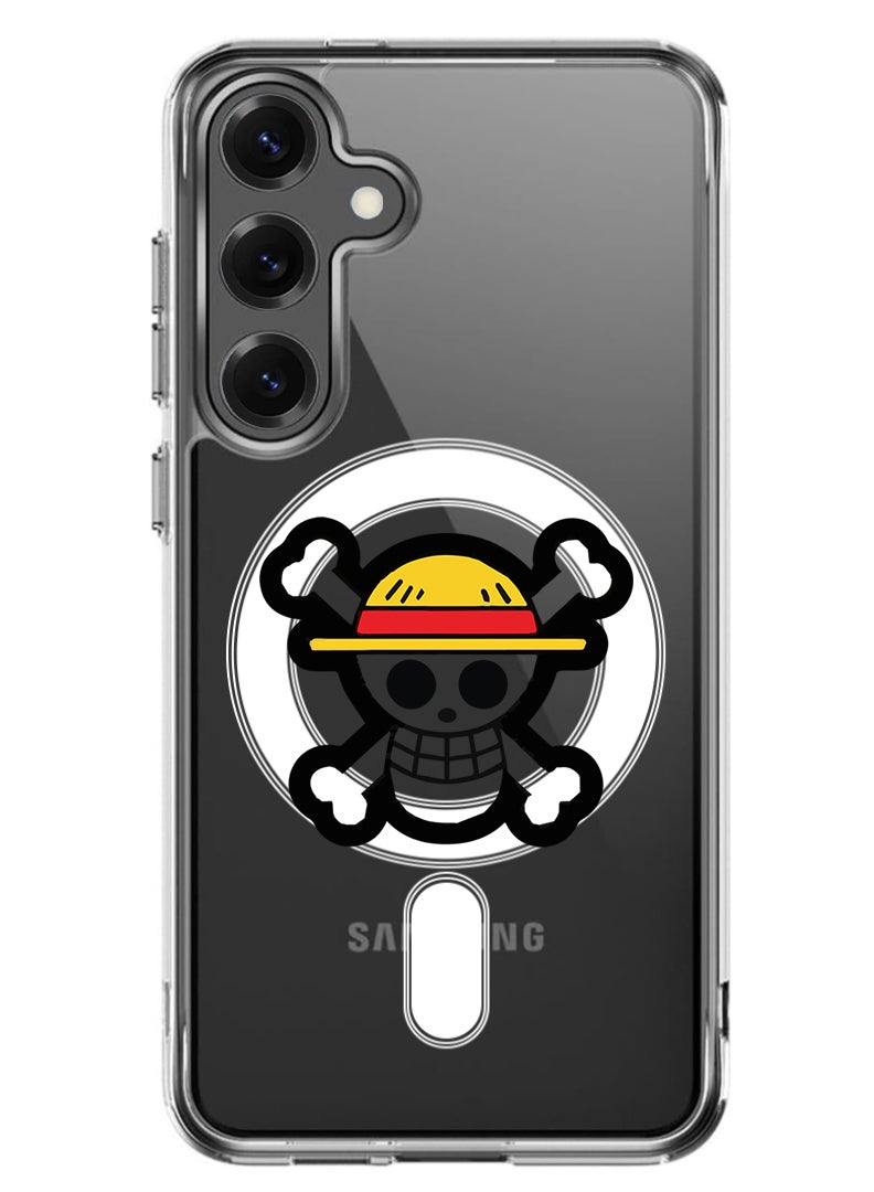 Theodor Magnetic Case for Samsung Galaxy S25 6.2-inch Compatible with MagSafe Wireless Charging, Shockproof Phone Bumper Cover Skull - Image 1