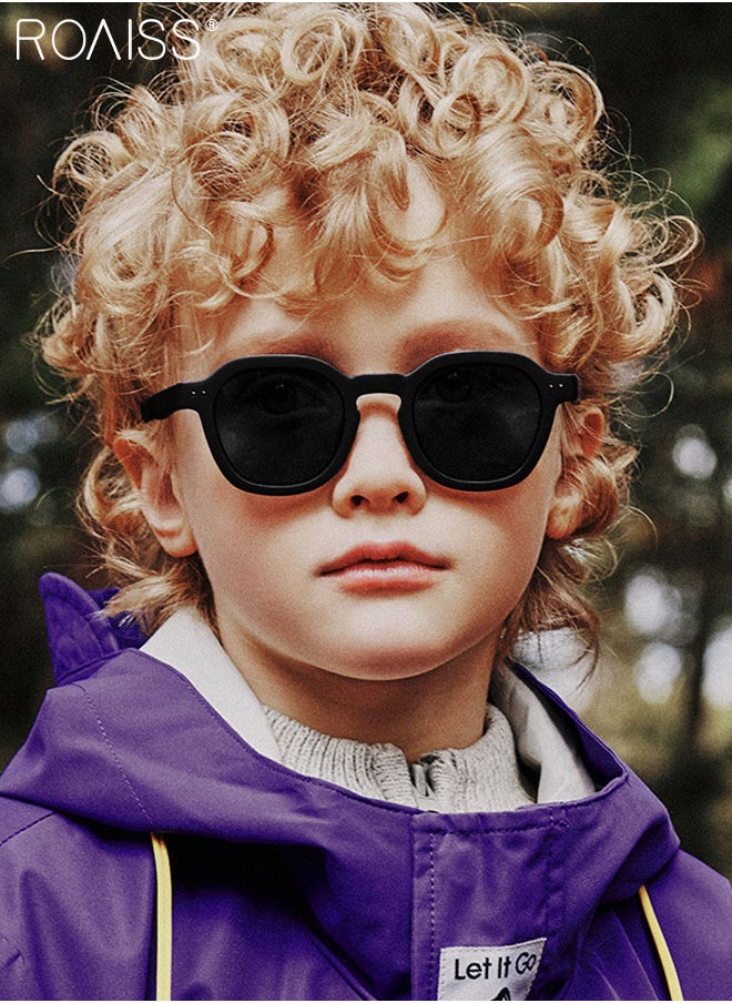 roaiss - Round Polarized Sunglasses for Kids, UV400 Protection Cute Beach Holiday Sun Glasses with Lightweight Flexible TPEE Frame for Boys Girls and Children Age 3-12, 43mm - Image 1