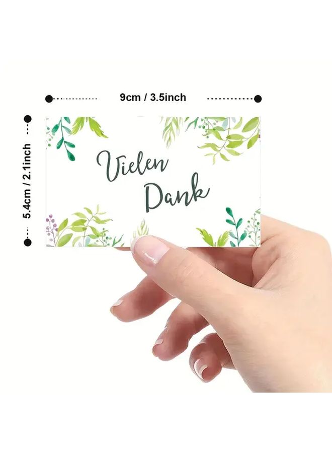 50pcs German Vielen Dank Thank You Cards With Elegant Leaf Design 3.5x2.1 Inch Double Sided Print Front And Back Perfect For Gifts Business And Personal Appreciation - Image 3
