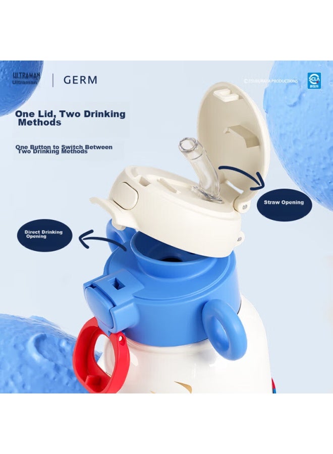 Germ Ultraman Children's Insulated Cup With Straw, Dual Drinking Water Bottle, Large Capacity Student Cup, 500ml Zeta Sound And Light Versio
