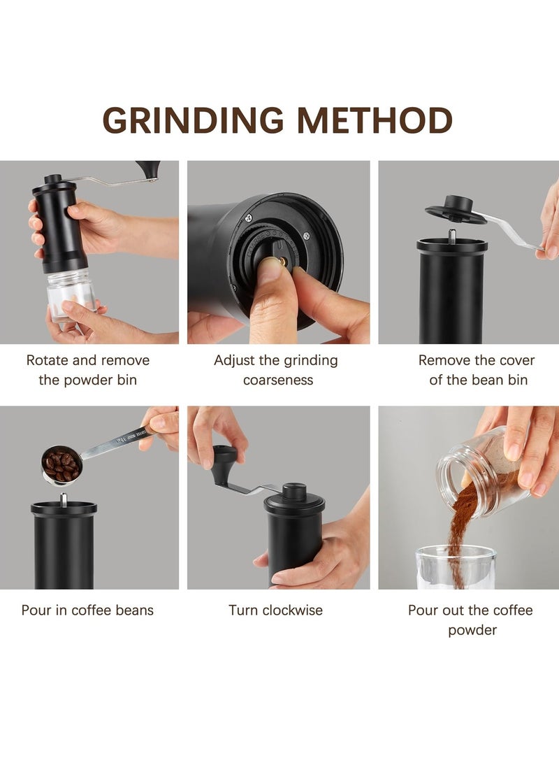 Lezonic Manual Coffee Grinder, Adjustable Coarseness, Ceramic Grinding, Portable Coffee Grinder Manual for Aeropress, Hand Pour, French Press, Espresso - Image 5