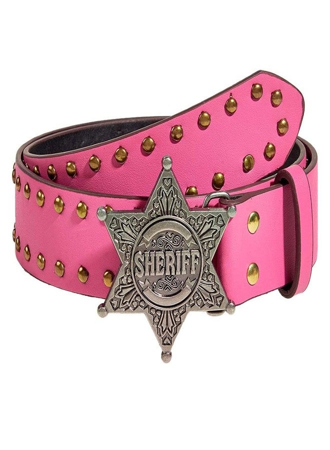 Yalice Women Western Leather Belt for Men Star Buckle Country Belts Cowboys Cowgirls Belt for Jeans Pants Lady Waist Belt (Pink, Fits Waist Size: 27''-35'') - Image 1