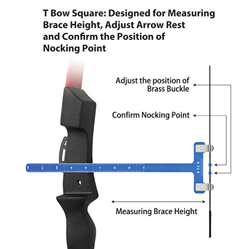 Zonon Bow String Nocking Points Pliers Strings Knock Set T Shape Bow Square Ruler Nocking Buckle Pliers Recurve Turning Kit Archery(Dark Blue) - Image 4