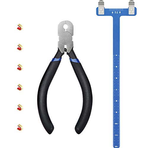 Zonon Bow String Nocking Points Pliers Strings Knock Set T Shape Bow Square Ruler Nocking Buckle Pliers Recurve Turning Kit Archery(Dark Blue) - Image 1