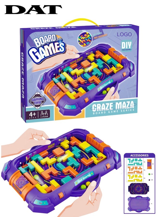 DAT Craze Maza DIY Balance Maze Board Game for Kids, Tabletop Labyrinth with Balls, 1–2 Players, Age 4+ - Image 1