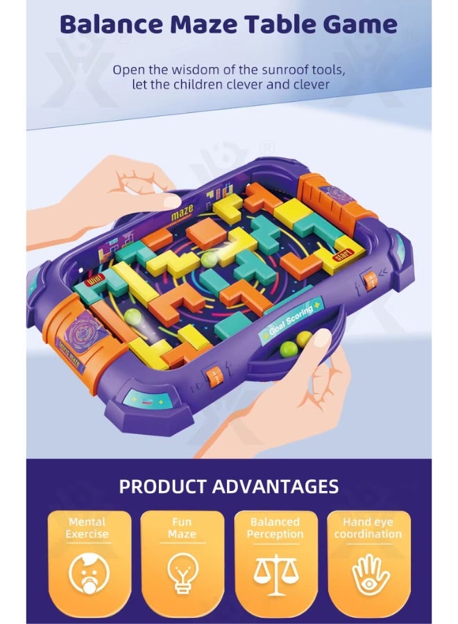 DAT Craze Maza DIY Balance Maze Board Game for Kids, Tabletop Labyrinth with Balls, 1–2 Players, Age 4+ - Image 2