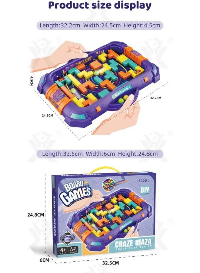 DAT Craze Maza DIY Balance Maze Board Game for Kids, Tabletop Labyrinth with Balls, 1–2 Players, Age 4+ - Image 5