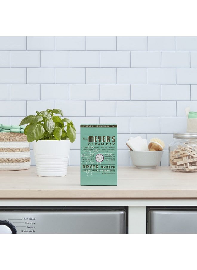 Mrs. Meyer's Clean Day MRS. MEYER'S CLEAN DAY Dryer Sheets, Fabric Softener, Reduces Static, Infused with Essential Oils, Basil, 80 Count  - Image 5