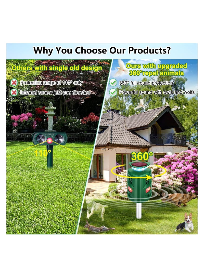 SYOSI Solar Animal Repeller,  360°Ultrasonic Animal Repeller, Cat Repellent Outdoor, Dog Repellent, Motion Sensor & Flashing Light, Protect Yards, Lawn Gardens - Image 5