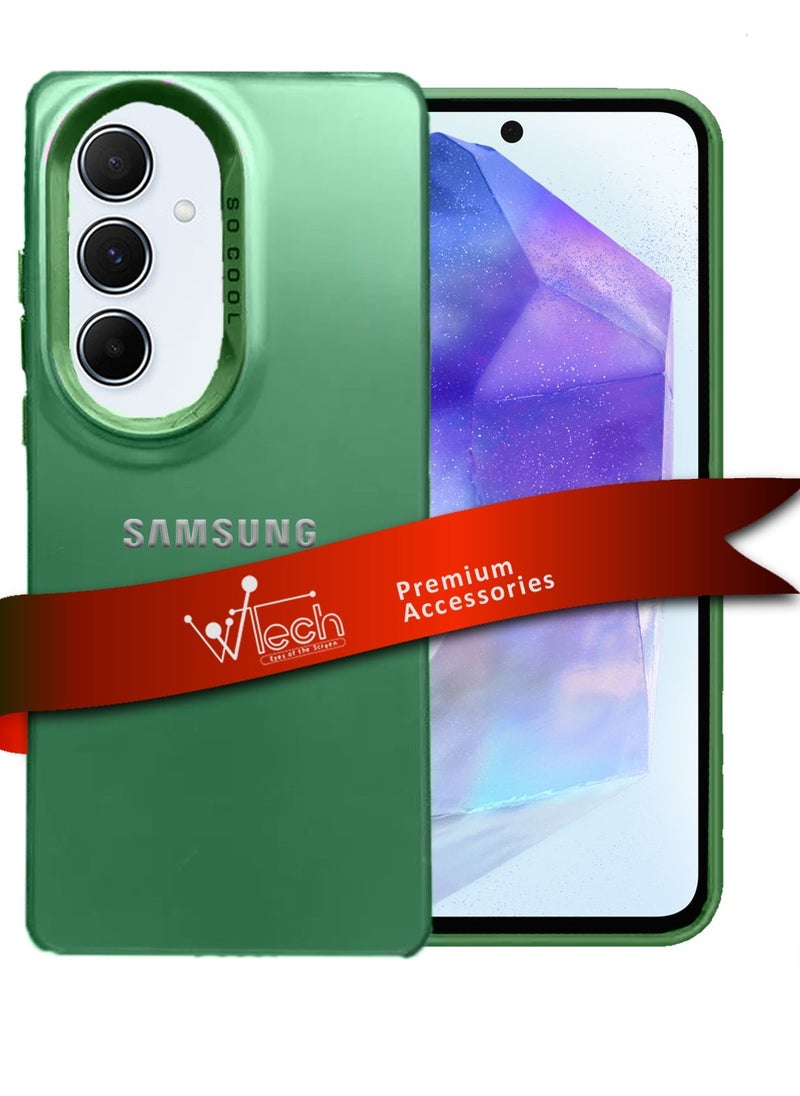 Wtech Translucent Raised Lips Plating Luxury Case Cover For Samsung Galaxy A55 5G 2024 Green  - Image 1