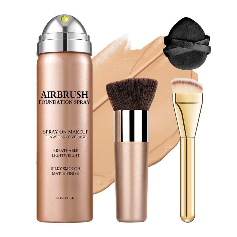 QIUFSSE Air Brush Makeup FoundationSilk Flawless Airbrush MakeupBuildable Coverage Foundation for Older WomenTeenagersMiddleagedMoisturizing Ingredients for Smooth Radiant Skin 02 Beige - Image 2